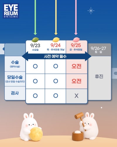 추석 명절 연휴 스마일라식 가능한 안과 사진 3