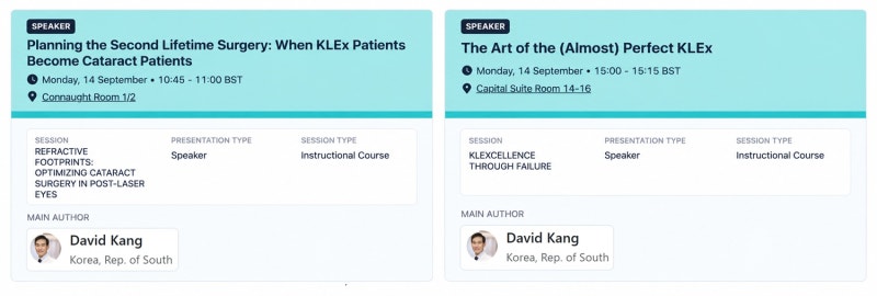 스마일라식 ‘시력의 질’부터 백내장수술까지, ESCRS 2026 강연 사진 2